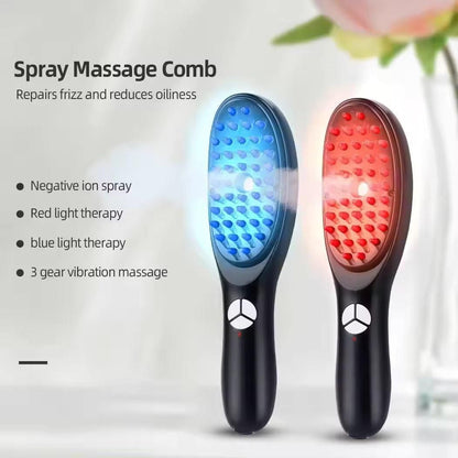 Electric Red & Blue Light Therapy Scalp Massager Comb